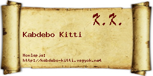 Kabdebo Kitti névjegykártya