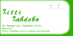 kitti kabdebo business card